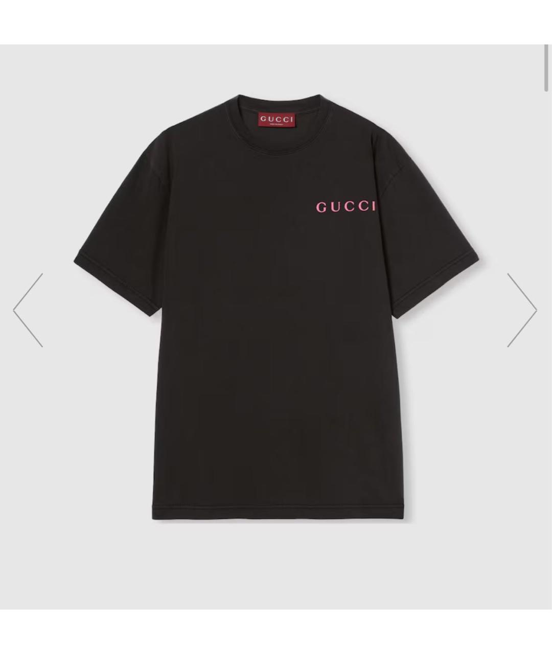 GUCCI Черная хлопковая футболка, фото 5
