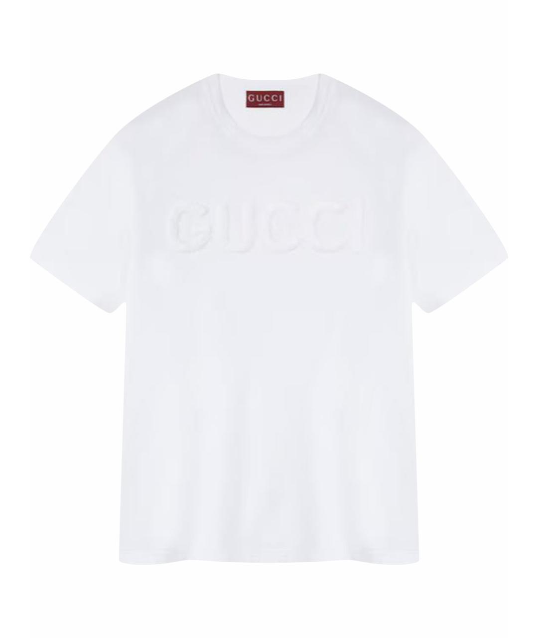 GUCCI Белая хлопковая футболка, фото 1