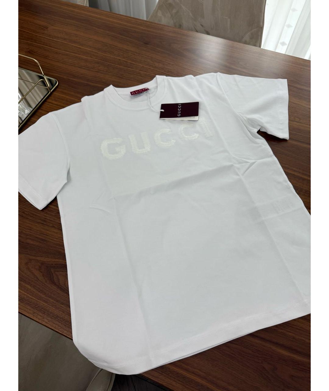 GUCCI Белая хлопковая футболка, фото 3