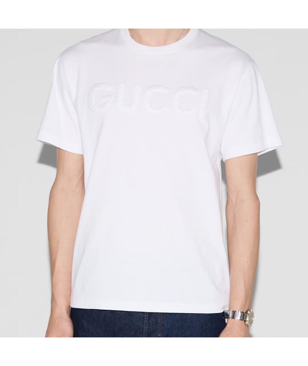 GUCCI Белая хлопковая футболка, фото 2