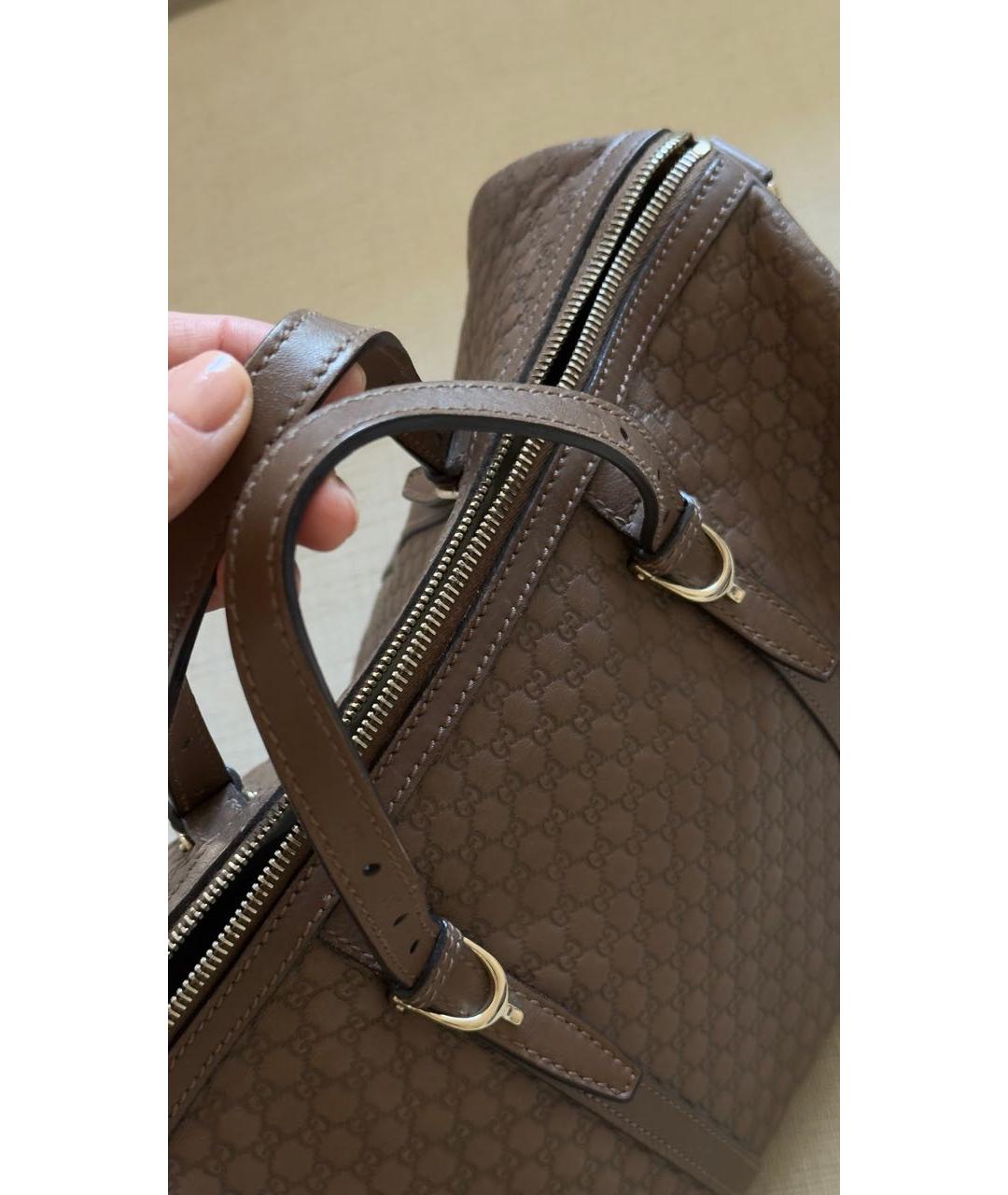 GUCCI Коричневая кожаная дорожная/спортивная сумка, фото 8