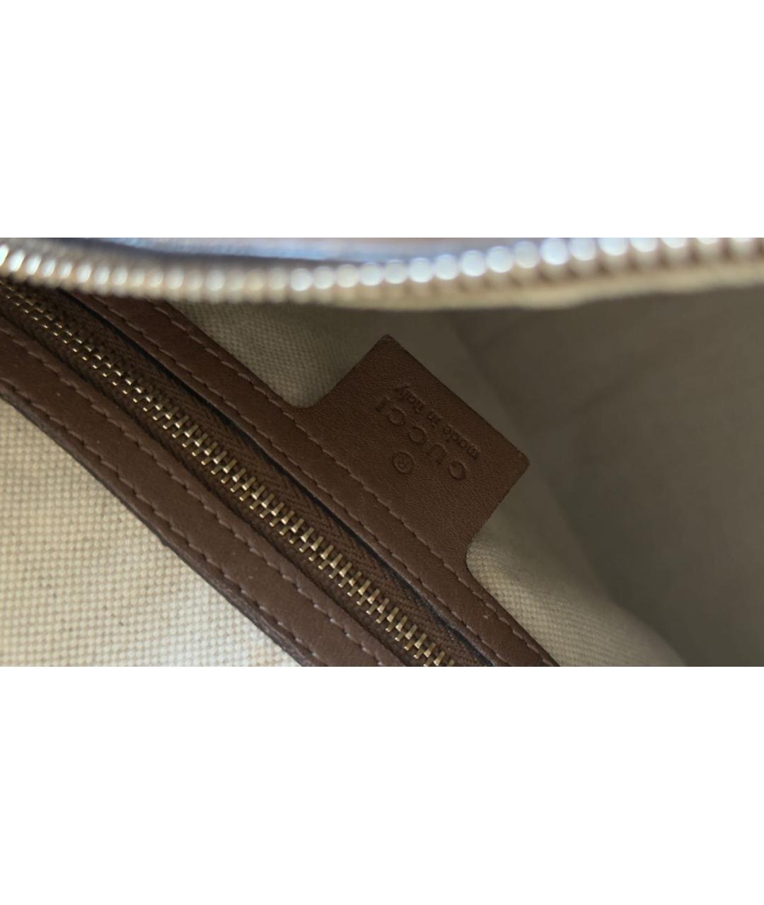 GUCCI Коричневая кожаная дорожная/спортивная сумка, фото 5