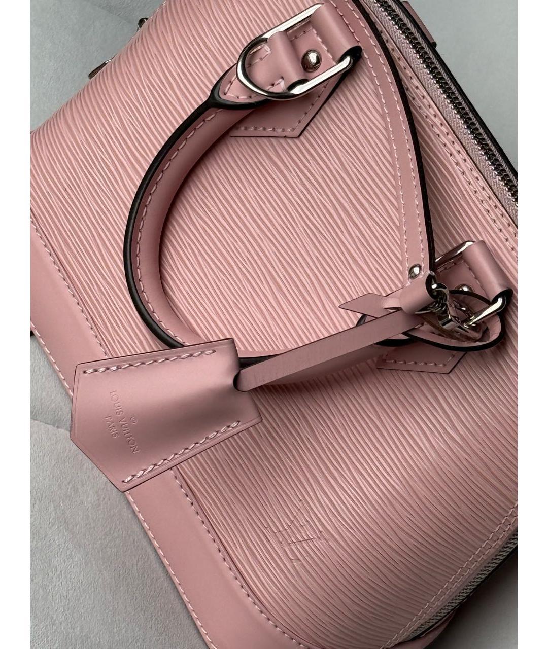 LOUIS VUITTON Розовая кожаная сумка с короткими ручками, фото 6