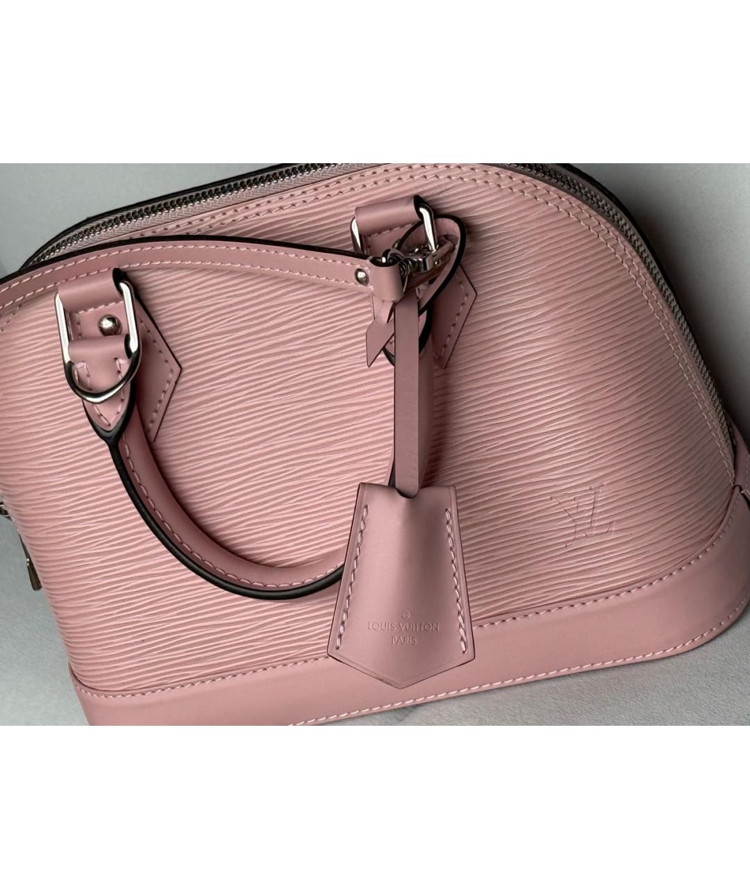 LOUIS VUITTON Розовая кожаная сумка с короткими ручками, фото 7