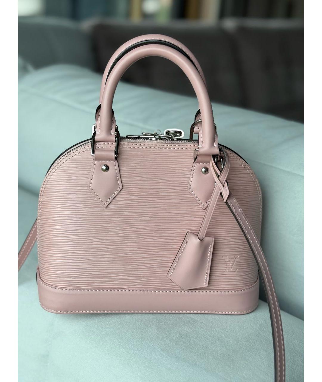 LOUIS VUITTON Розовая кожаная сумка с короткими ручками, фото 9
