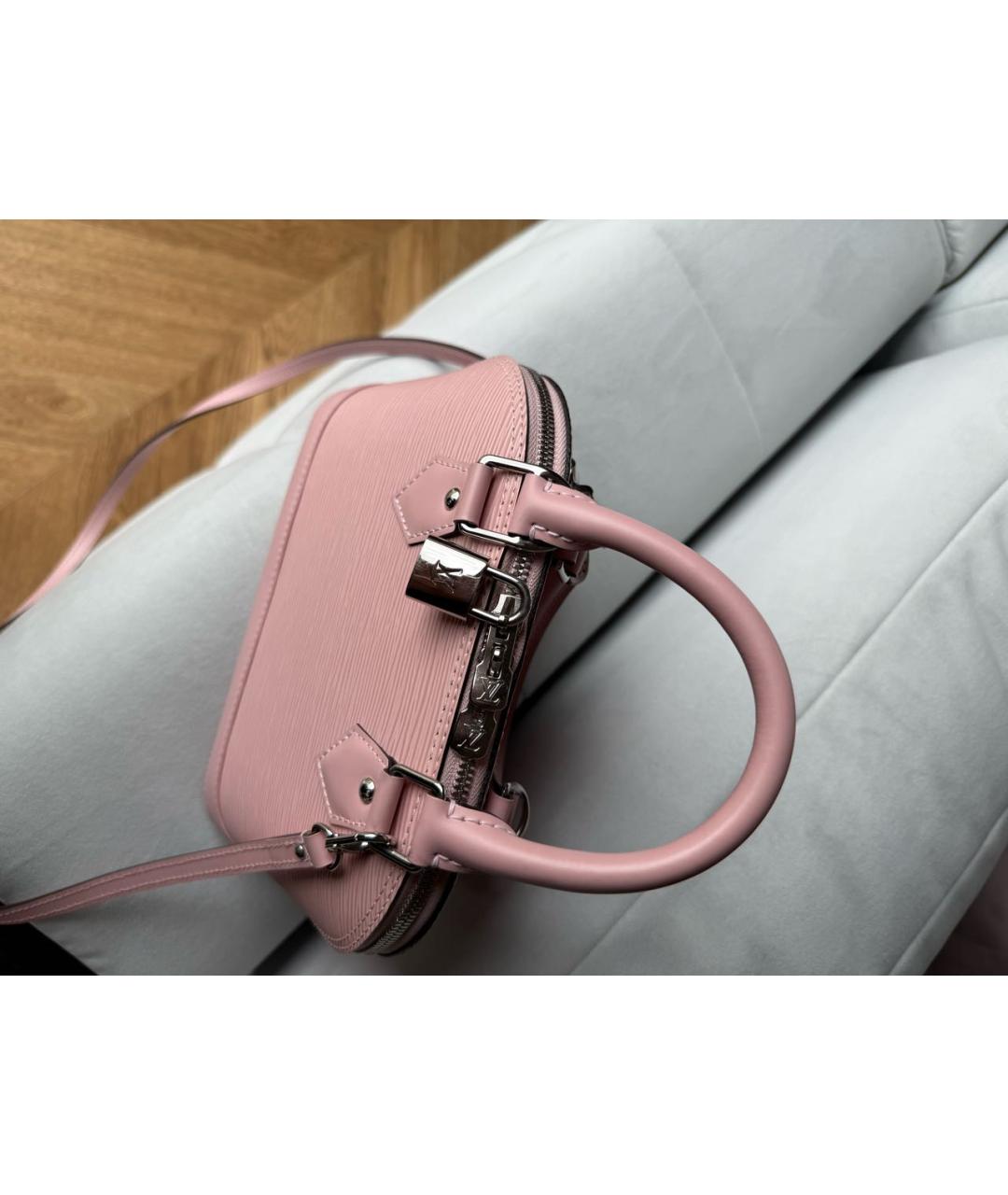 LOUIS VUITTON Розовая кожаная сумка с короткими ручками, фото 2