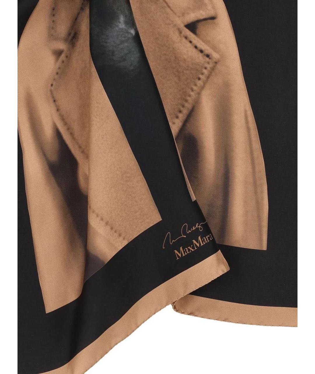 MAX MARA Черный шелковый платок, фото 2