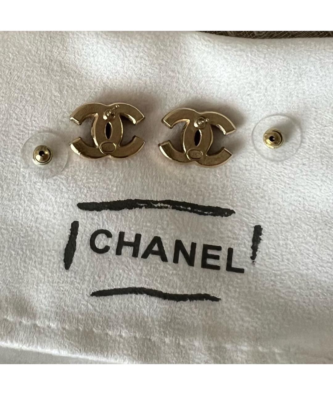 CHANEL Бордовые металлические серьги, фото 3