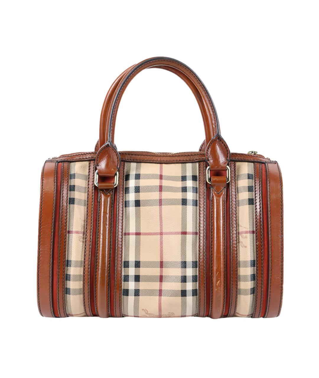 BURBERRY Бежевая кожаная сумка с короткими ручками, фото 1