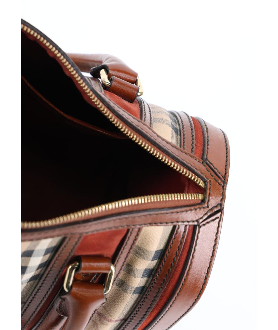 BURBERRY Бежевая кожаная сумка с короткими ручками, фото 4
