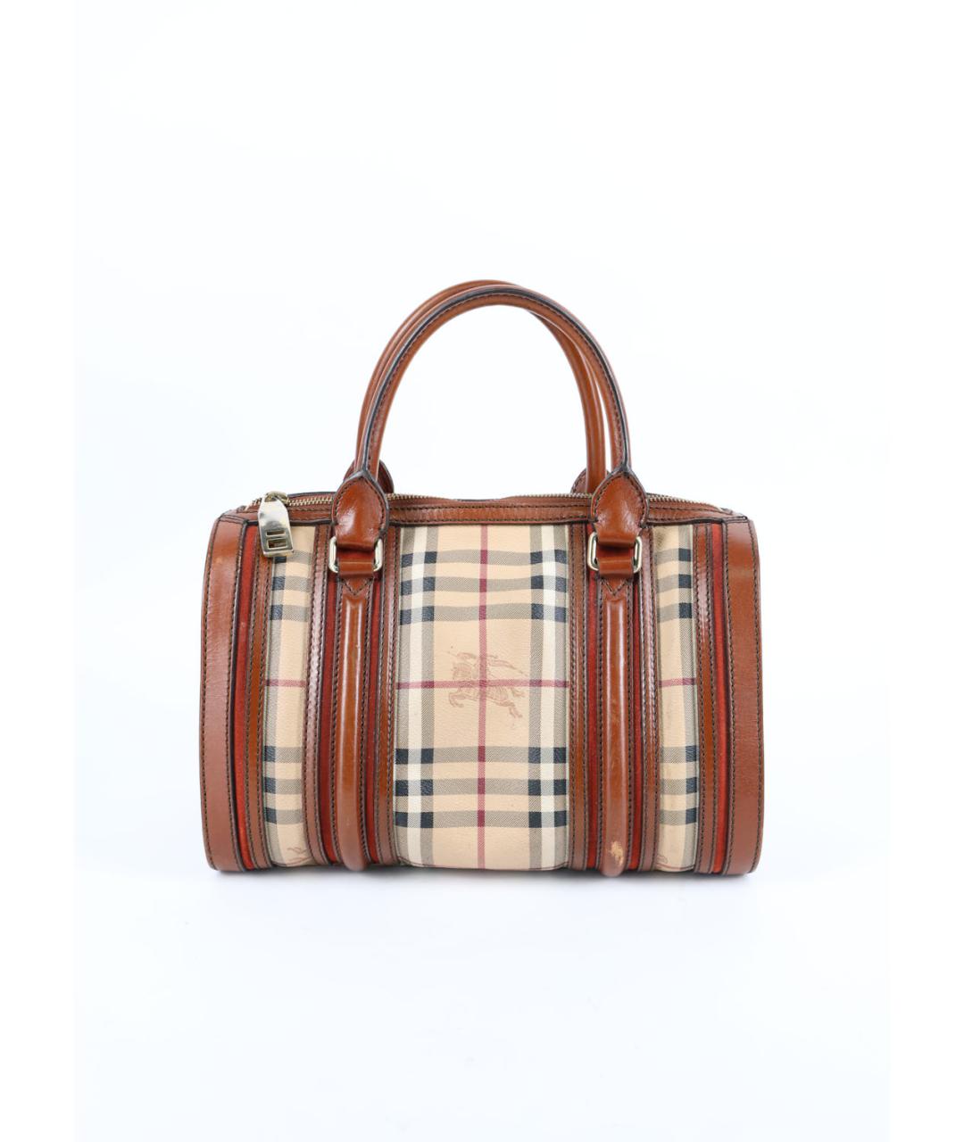 BURBERRY Бежевая кожаная сумка с короткими ручками, фото 3