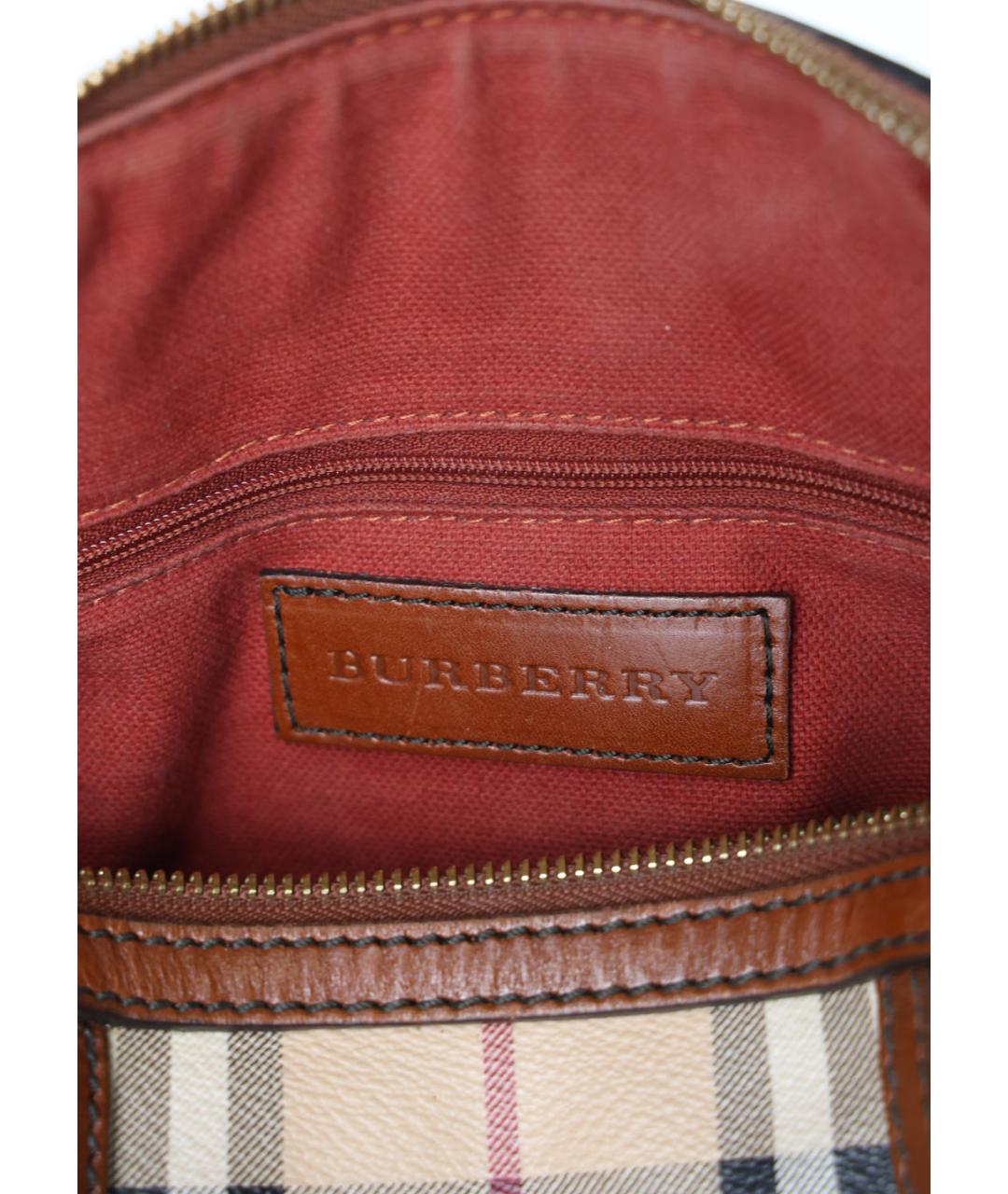 BURBERRY Бежевая кожаная сумка с короткими ручками, фото 5