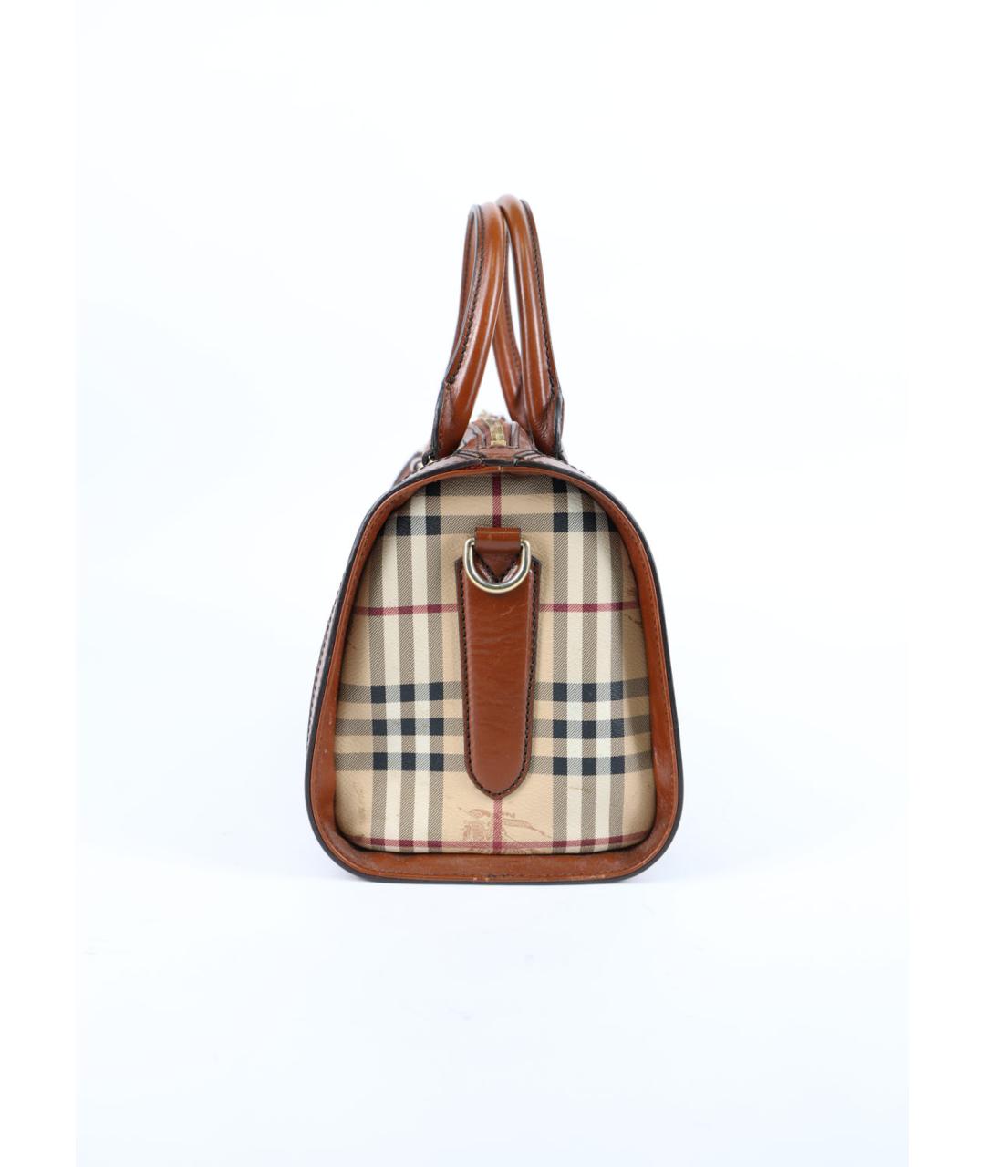 BURBERRY Бежевая кожаная сумка с короткими ручками, фото 2