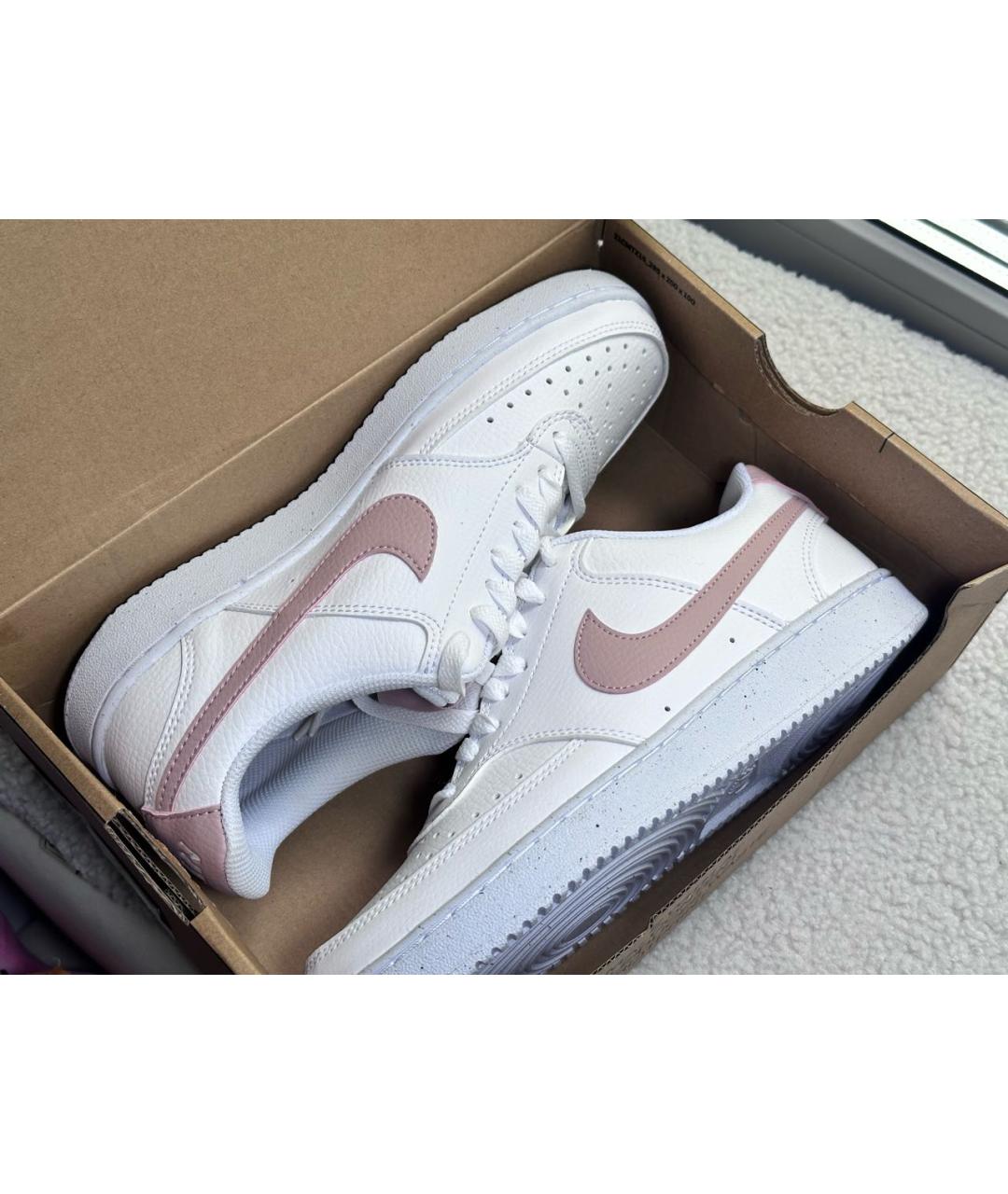 NIKE Белые кожаные кроссовки, фото 5