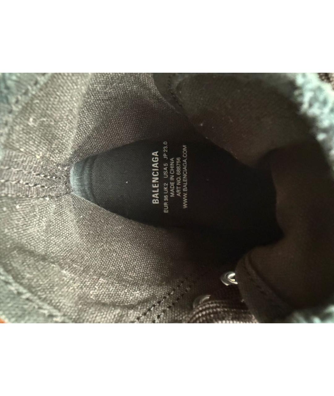 BALENCIAGA Темно-синие текстильные кеды, фото 5