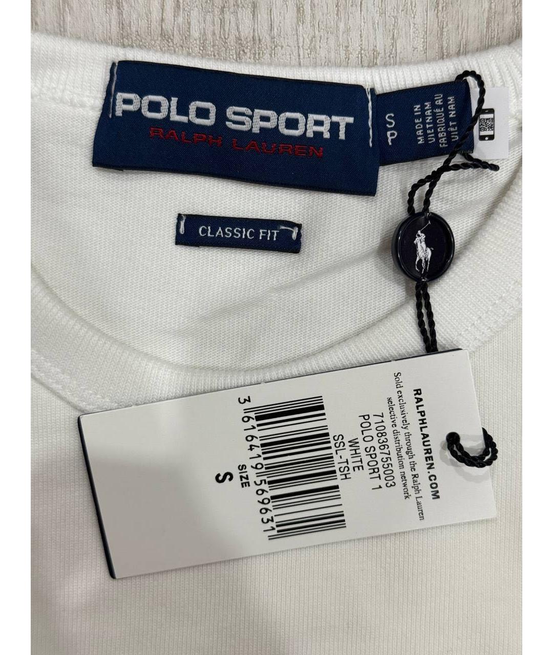 POLO RALPH LAUREN Белая хлопковая футболка, фото 3