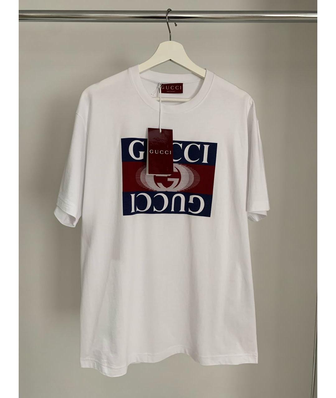 GUCCI Белая хлопковая футболка, фото 4