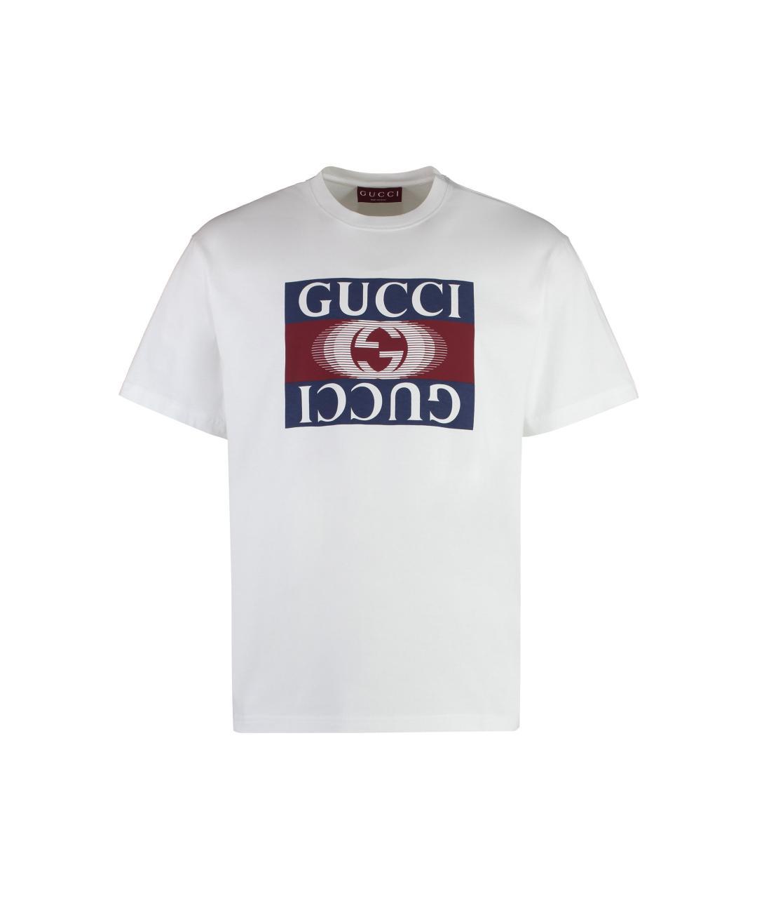 GUCCI Белая хлопковая футболка, фото 1