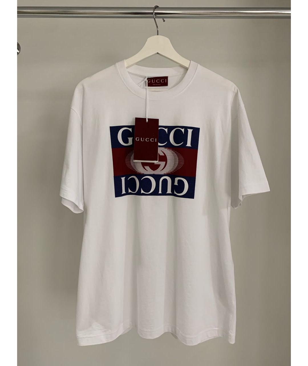 GUCCI Белая хлопковая футболка, фото 2