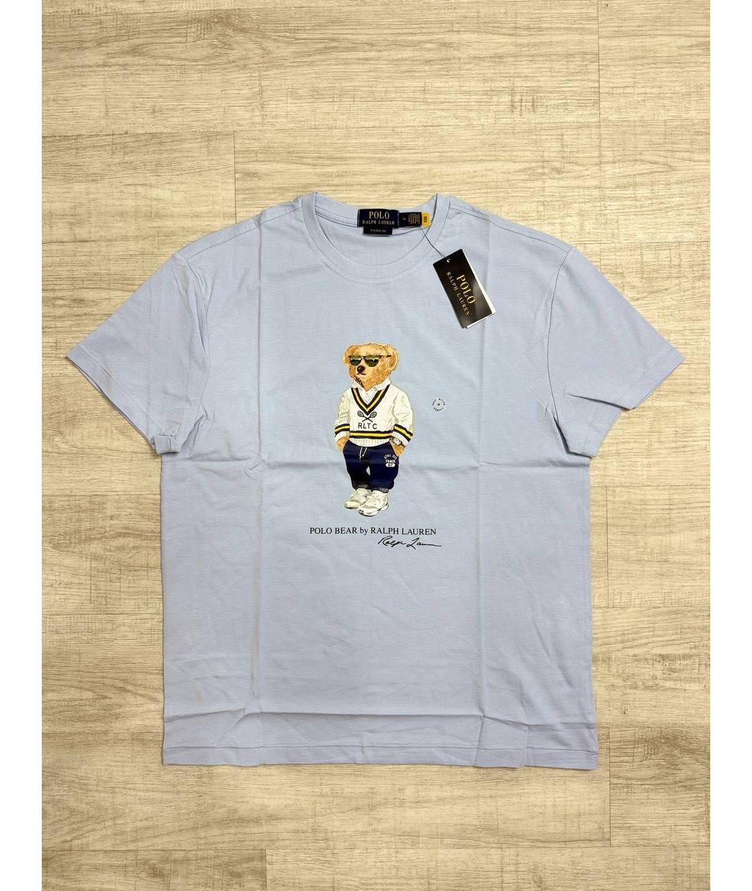 POLO RALPH LAUREN Голубая хлопковая футболка, фото 6