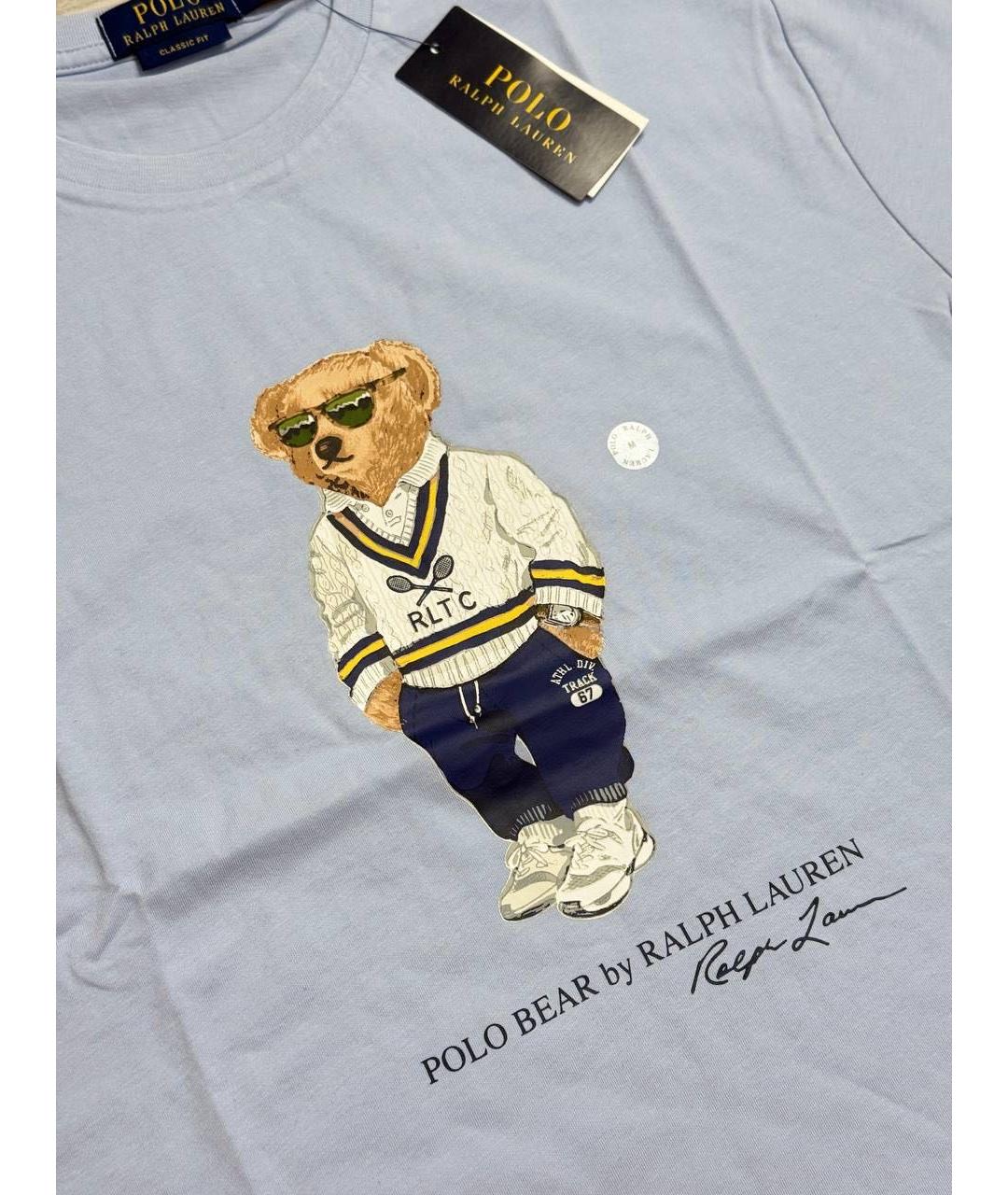 POLO RALPH LAUREN Голубая хлопковая футболка, фото 3