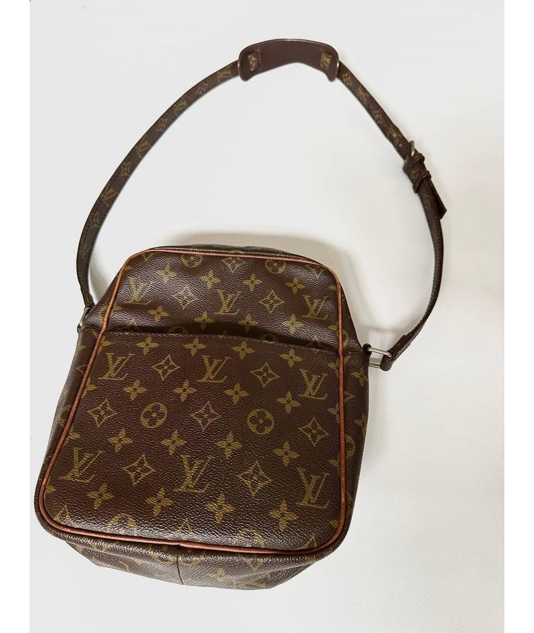 LOUIS VUITTON Коричневая кожаная сумка на плечо, фото 2