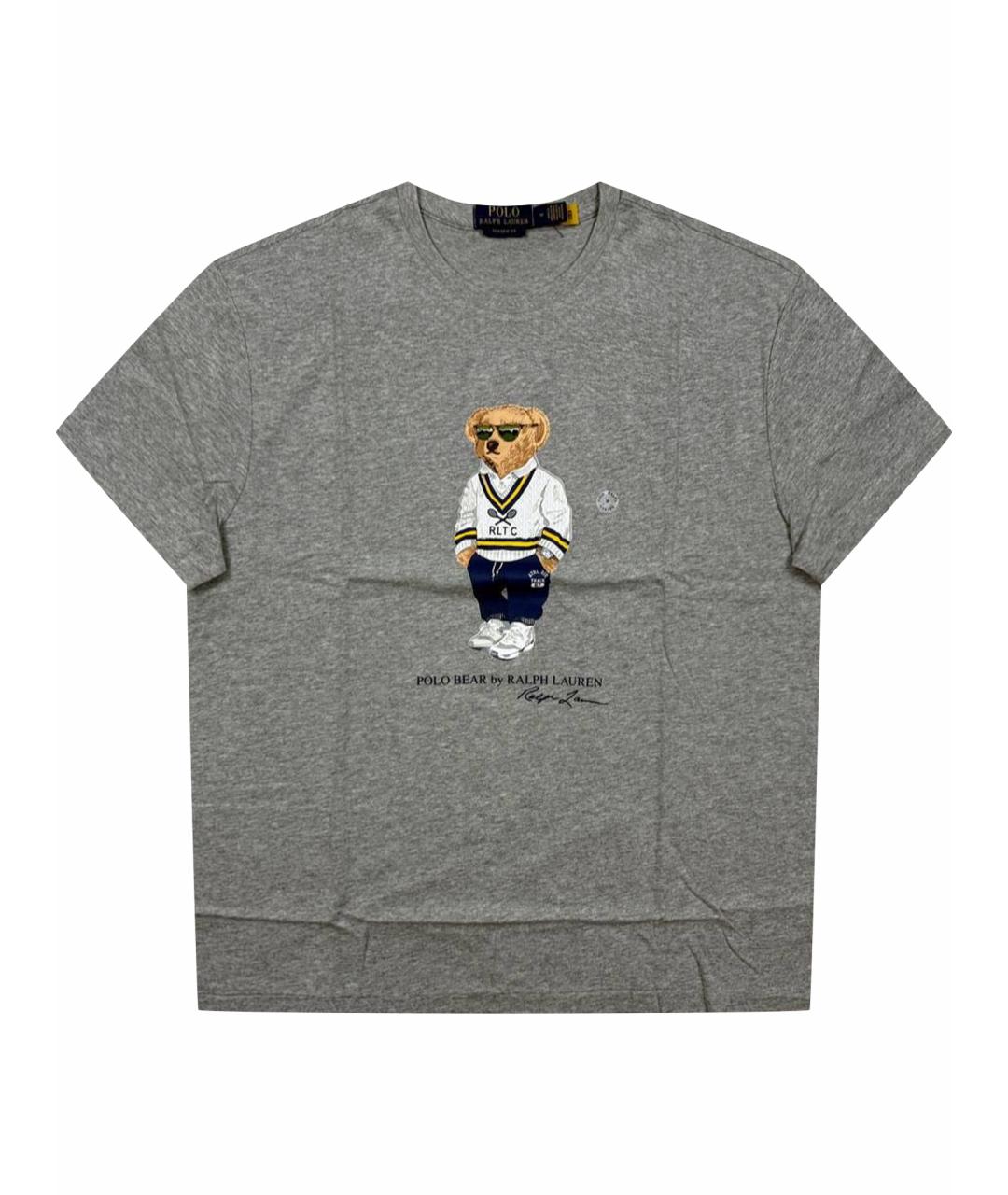 POLO RALPH LAUREN Серая хлопковая футболка, фото 1