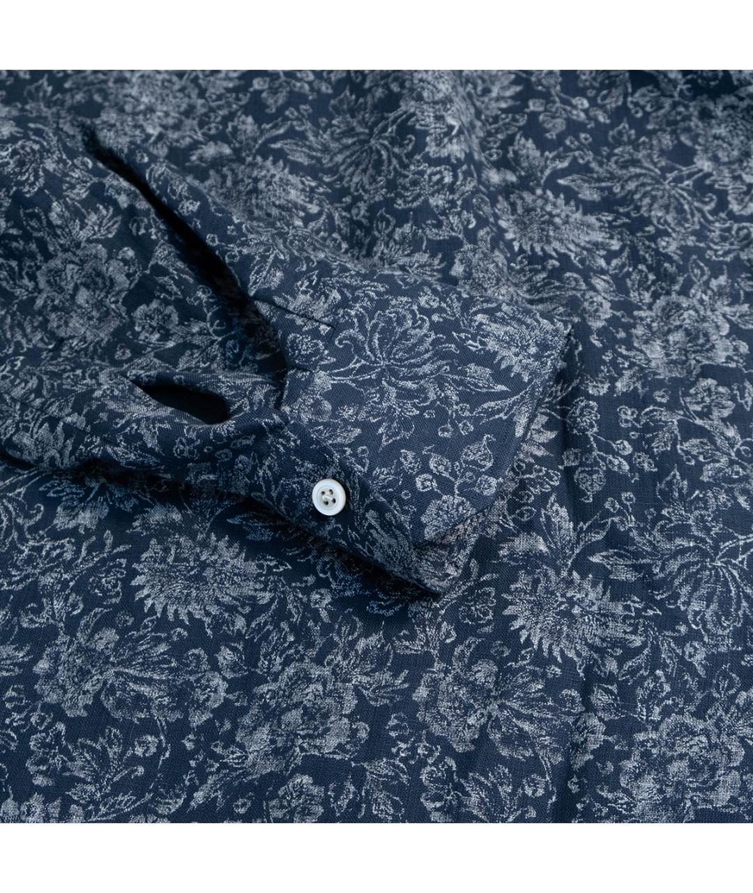 KITON Синяя льняная кэжуал рубашка, фото 5
