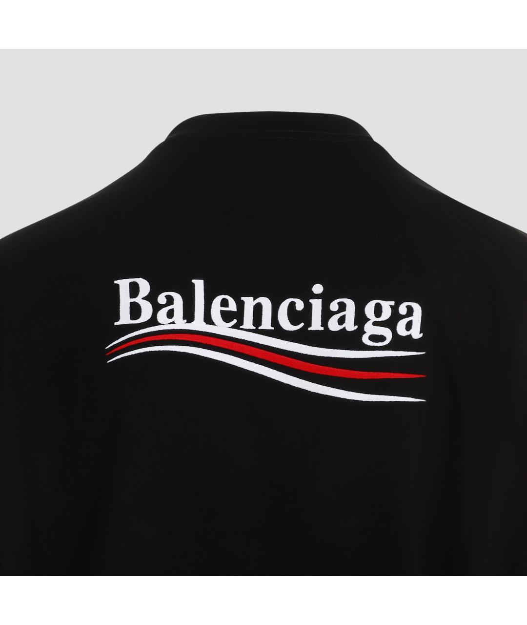 BALENCIAGA Черная хлопковая футболка, фото 5