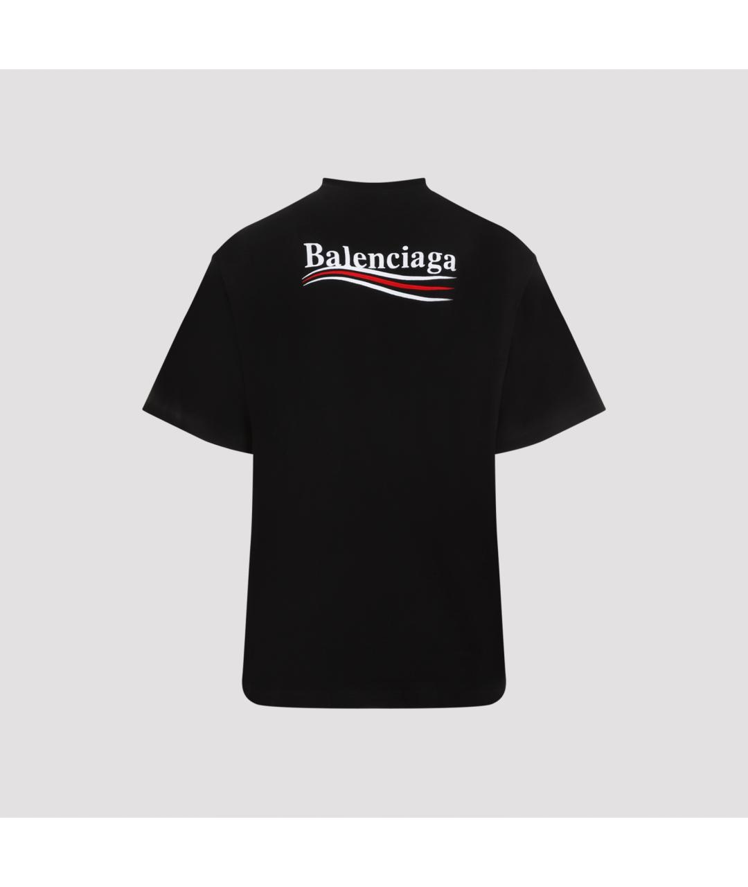 BALENCIAGA Черная хлопковая футболка, фото 4