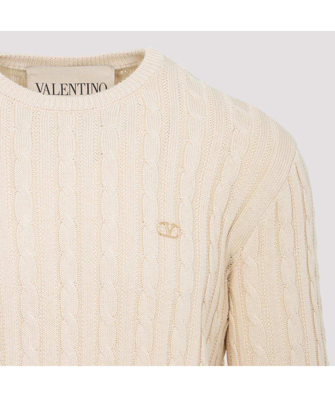 VALENTINO Бежевый хлопковый джемпер / свитер, фото 5