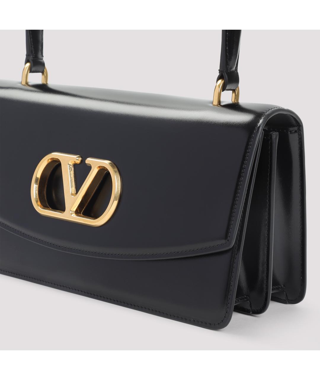 VALENTINO Черная кожаная сумка через плечо, фото 5