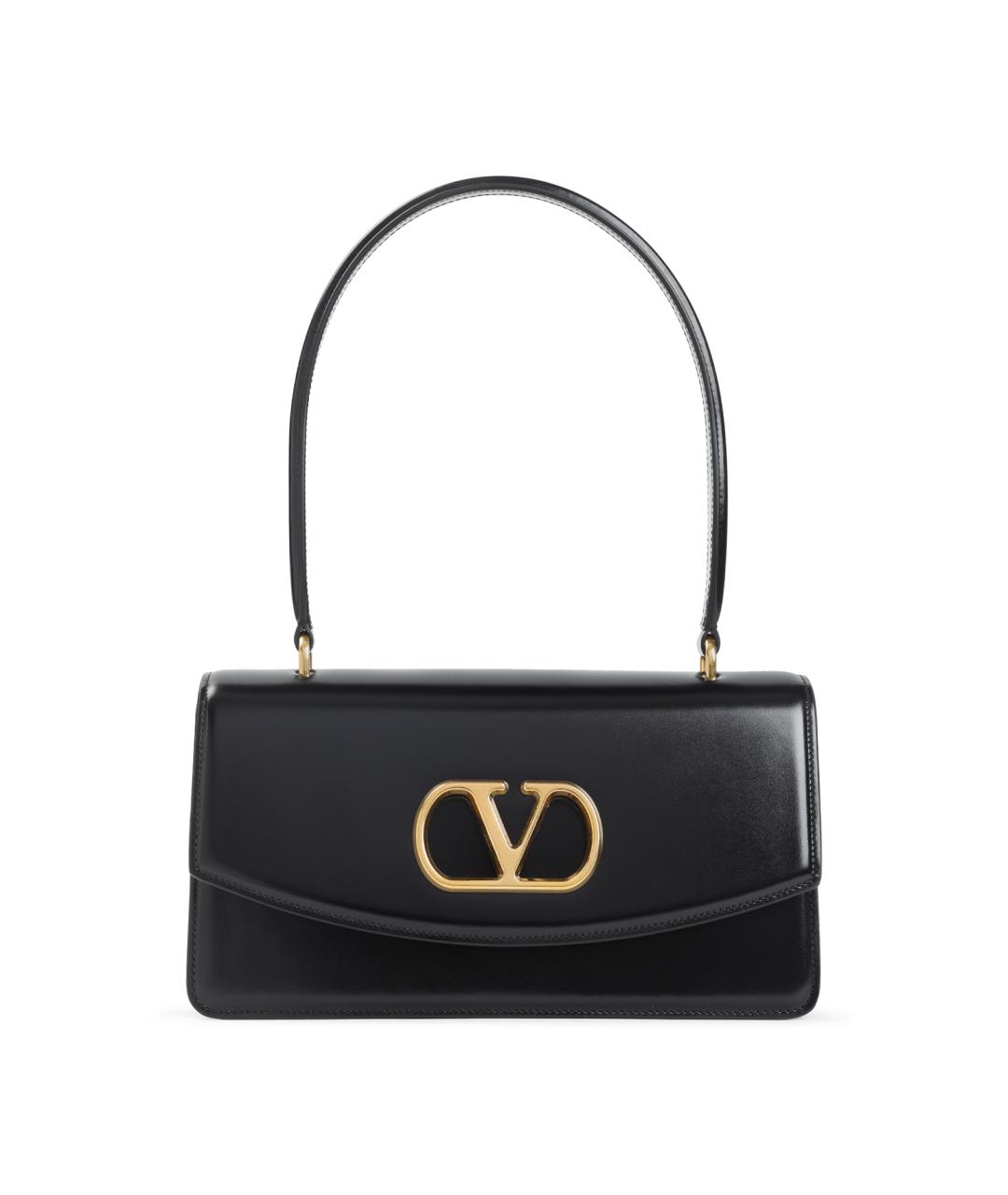 VALENTINO Черная кожаная сумка через плечо, фото 1