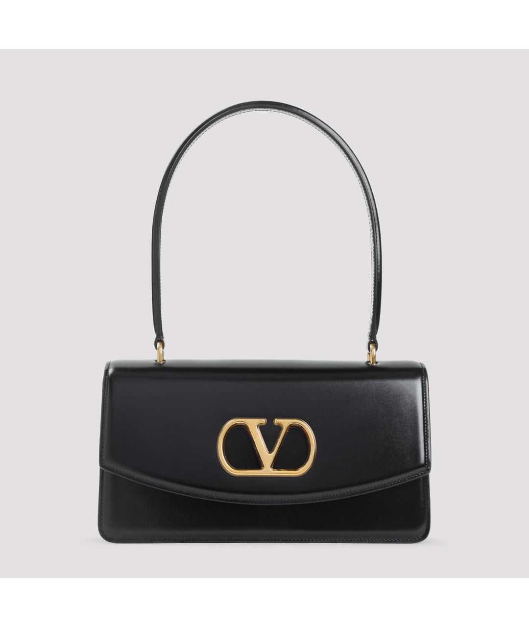 VALENTINO Черная кожаная сумка через плечо, фото 2