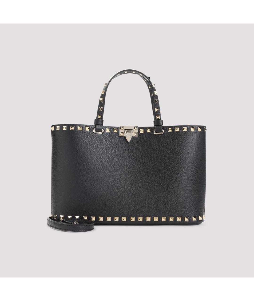 VALENTINO Черная кожаная сумка тоут, фото 3