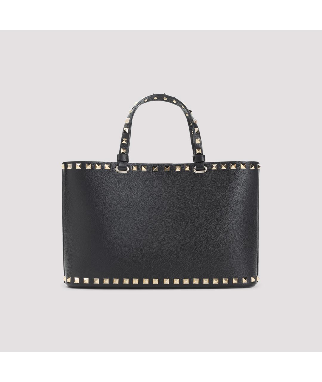 VALENTINO Черная кожаная сумка тоут, фото 4