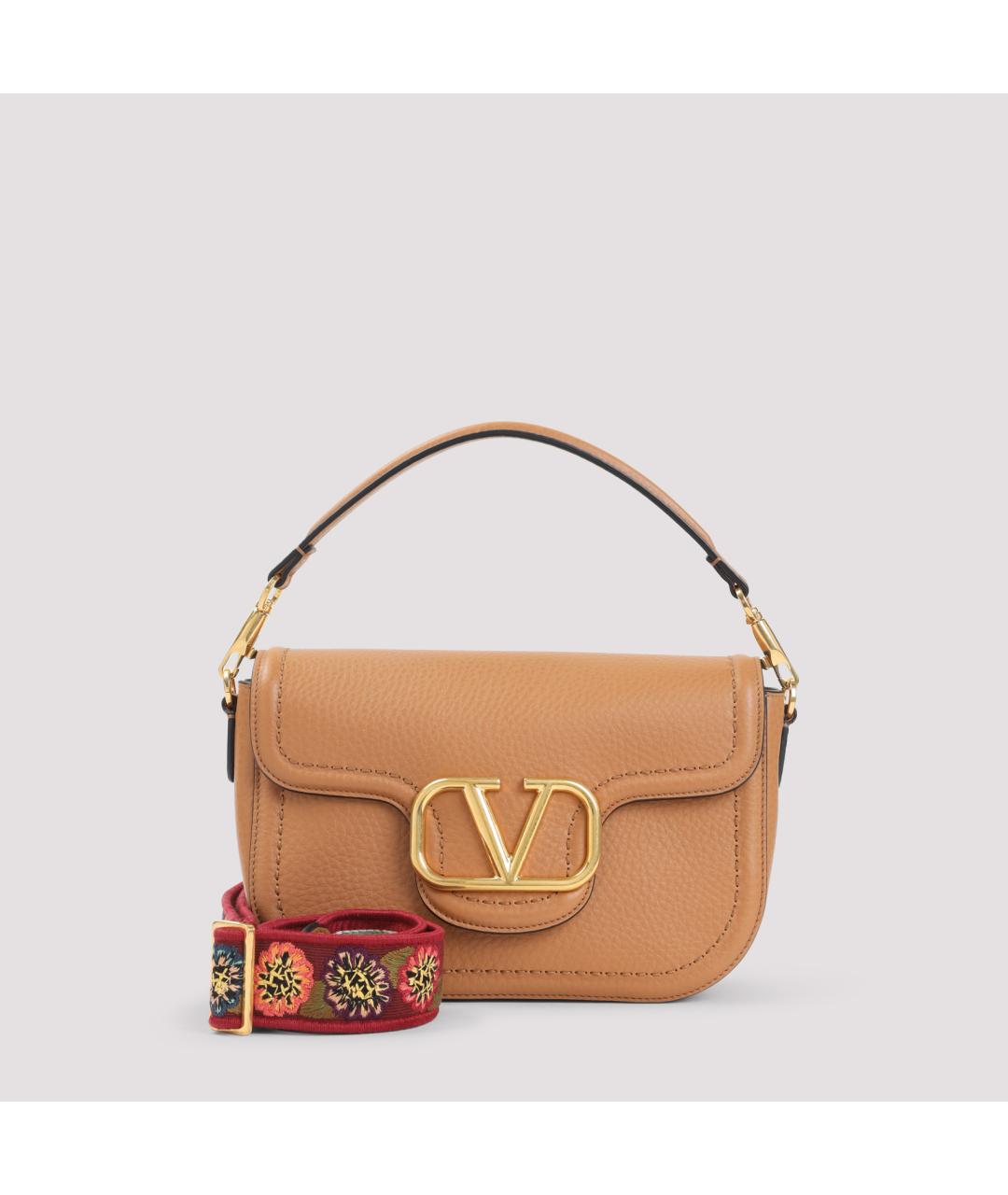 VALENTINO Бежевая кожаная сумка через плечо, фото 2