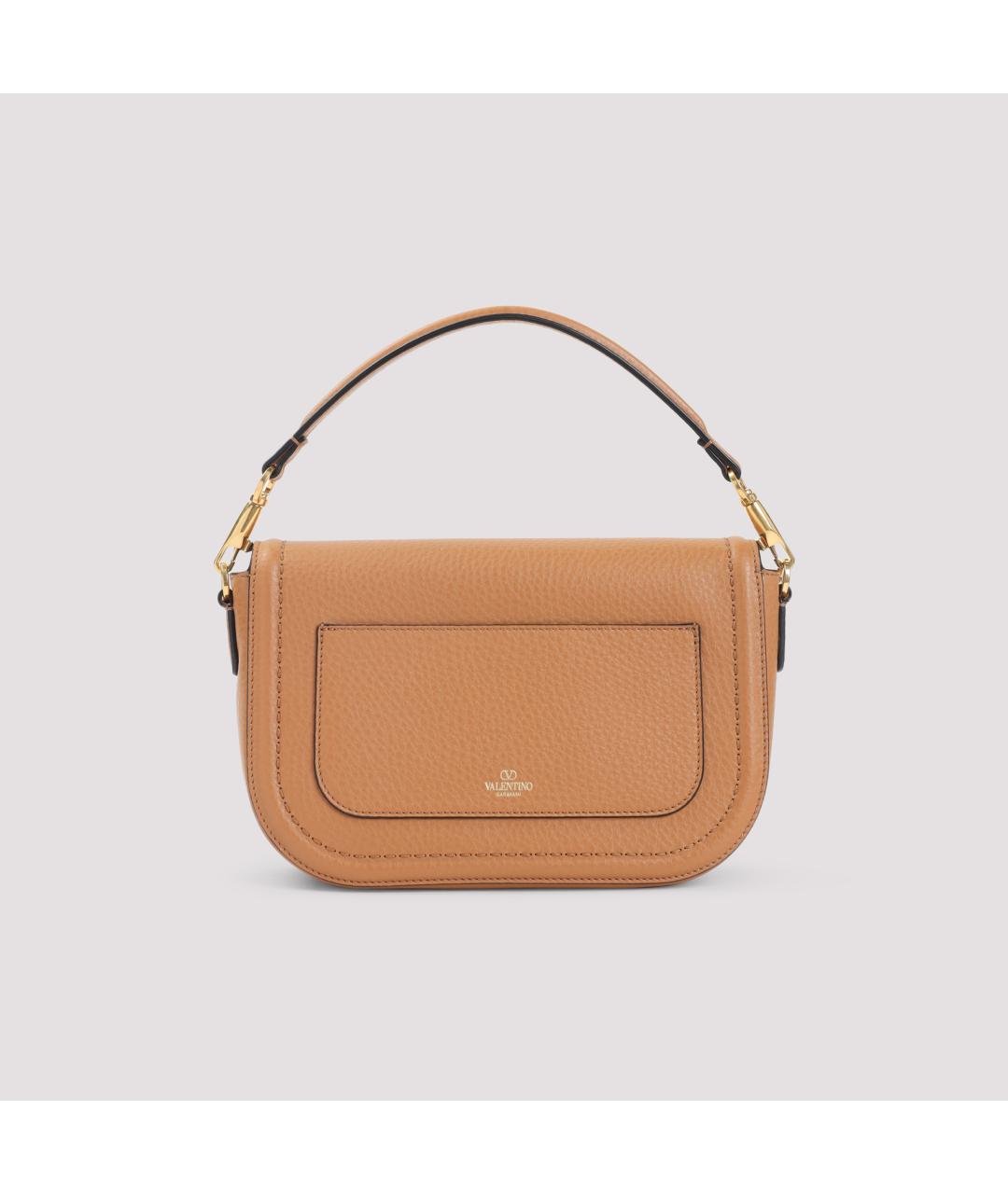 VALENTINO Бежевая кожаная сумка через плечо, фото 4
