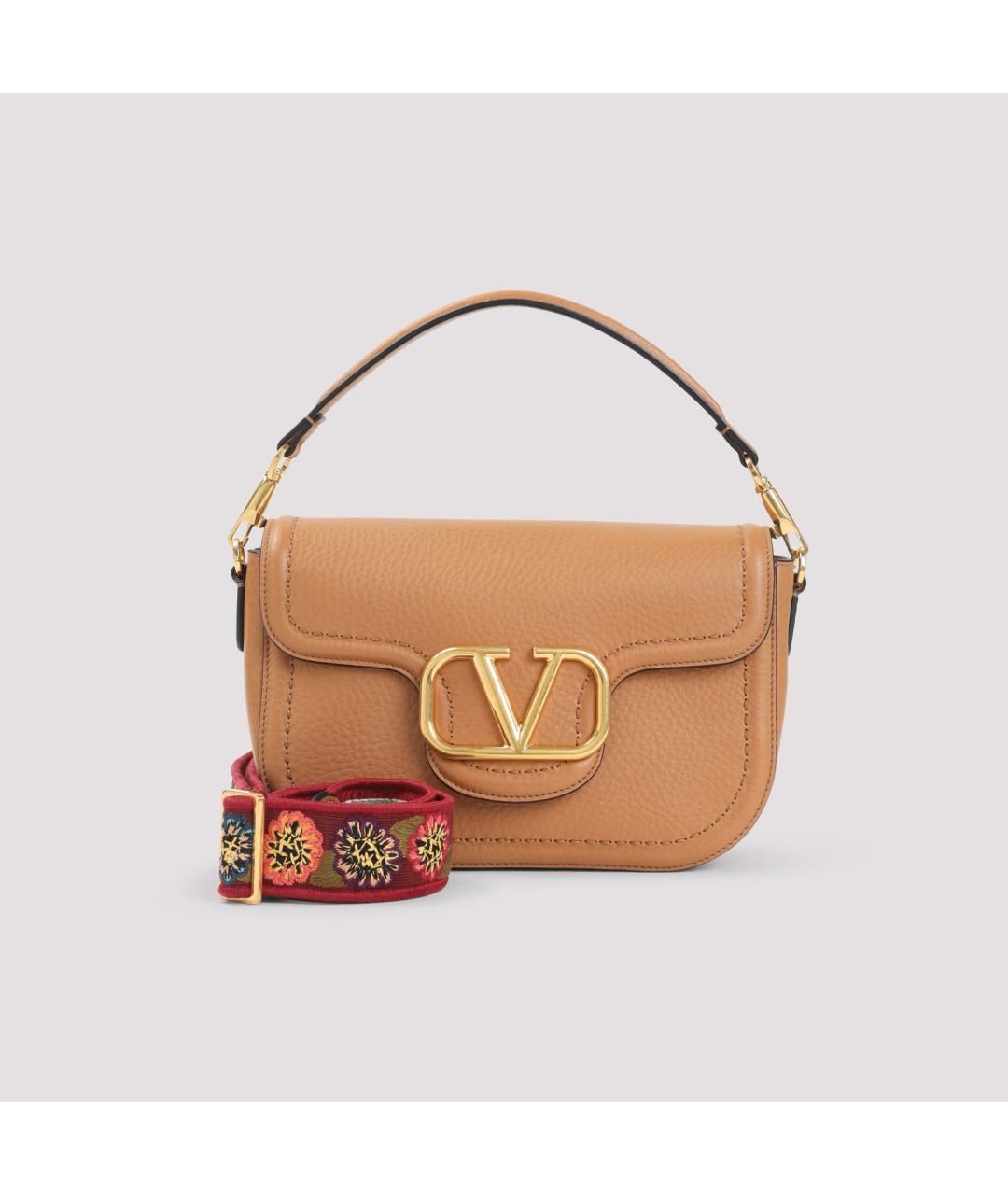 VALENTINO Бежевая кожаная сумка через плечо, фото 3