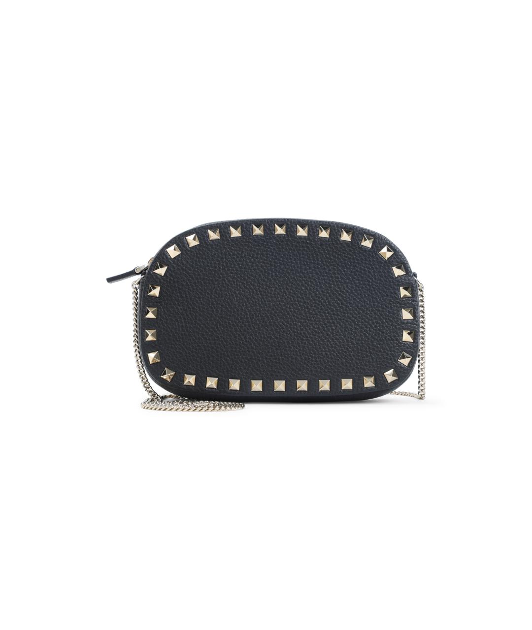 VALENTINO Черная кожаная сумка через плечо, фото 1