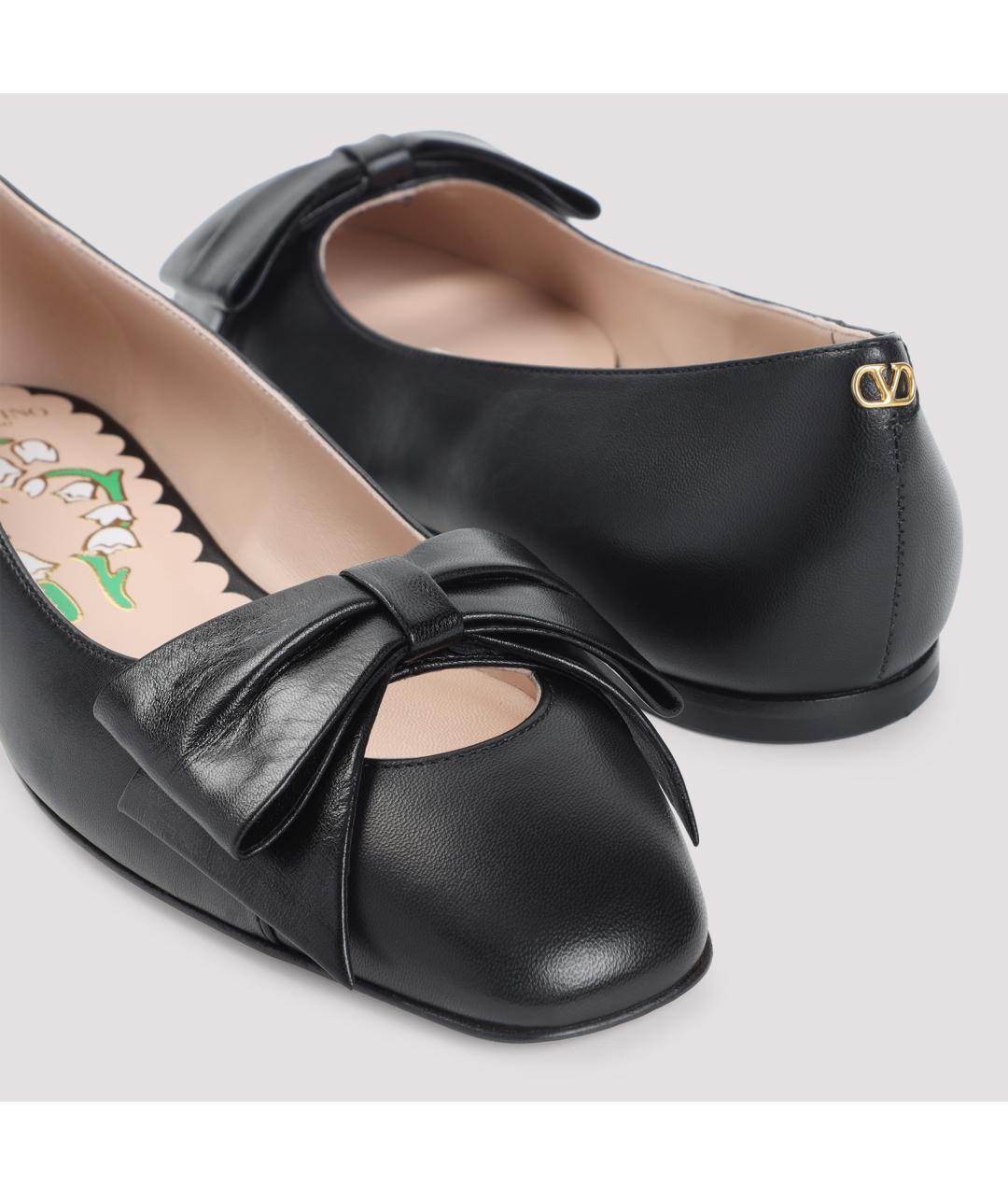 VALENTINO Черные кожаные балетки, фото 6