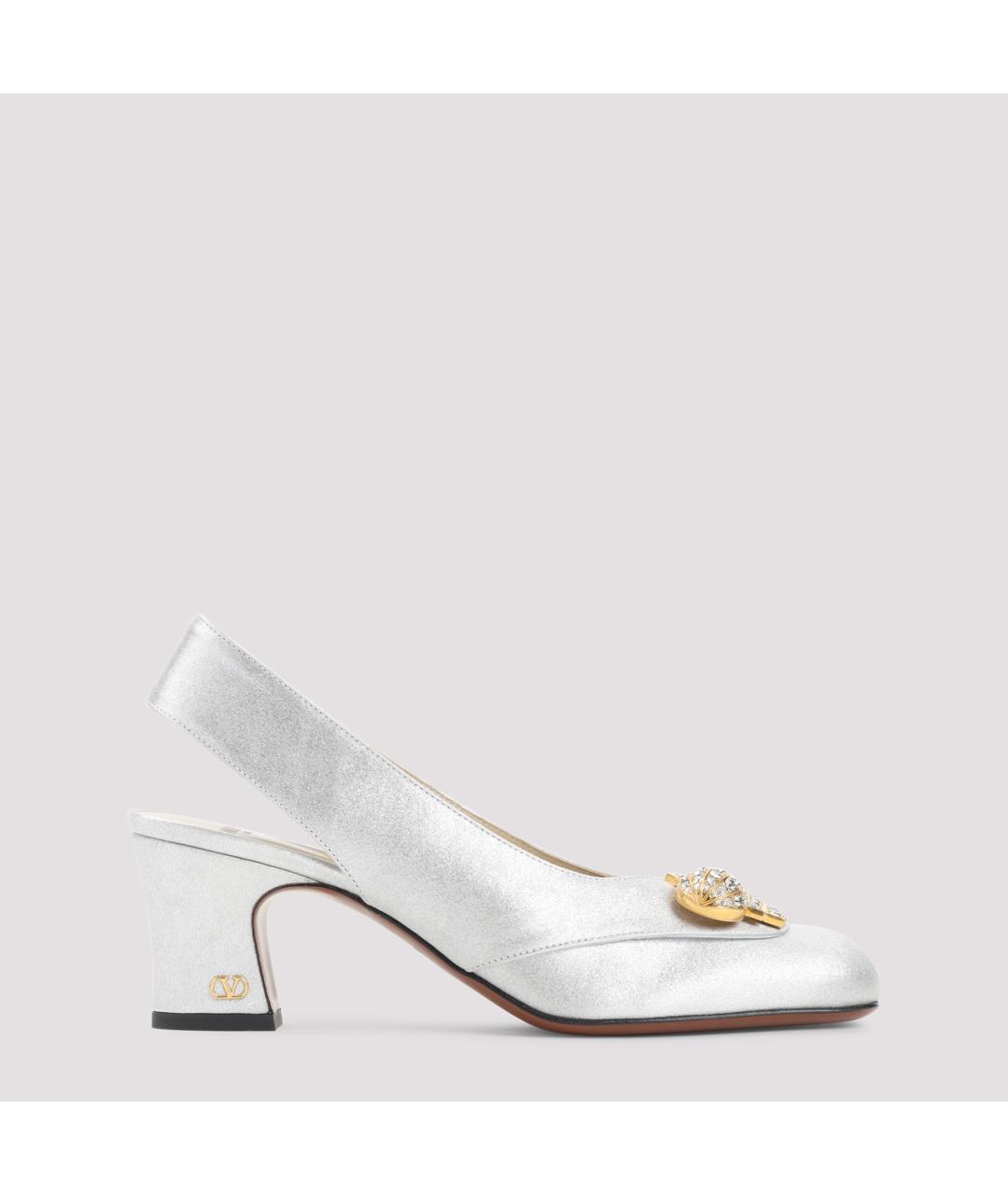 VALENTINO Серебряные кожаные туфли, фото 2