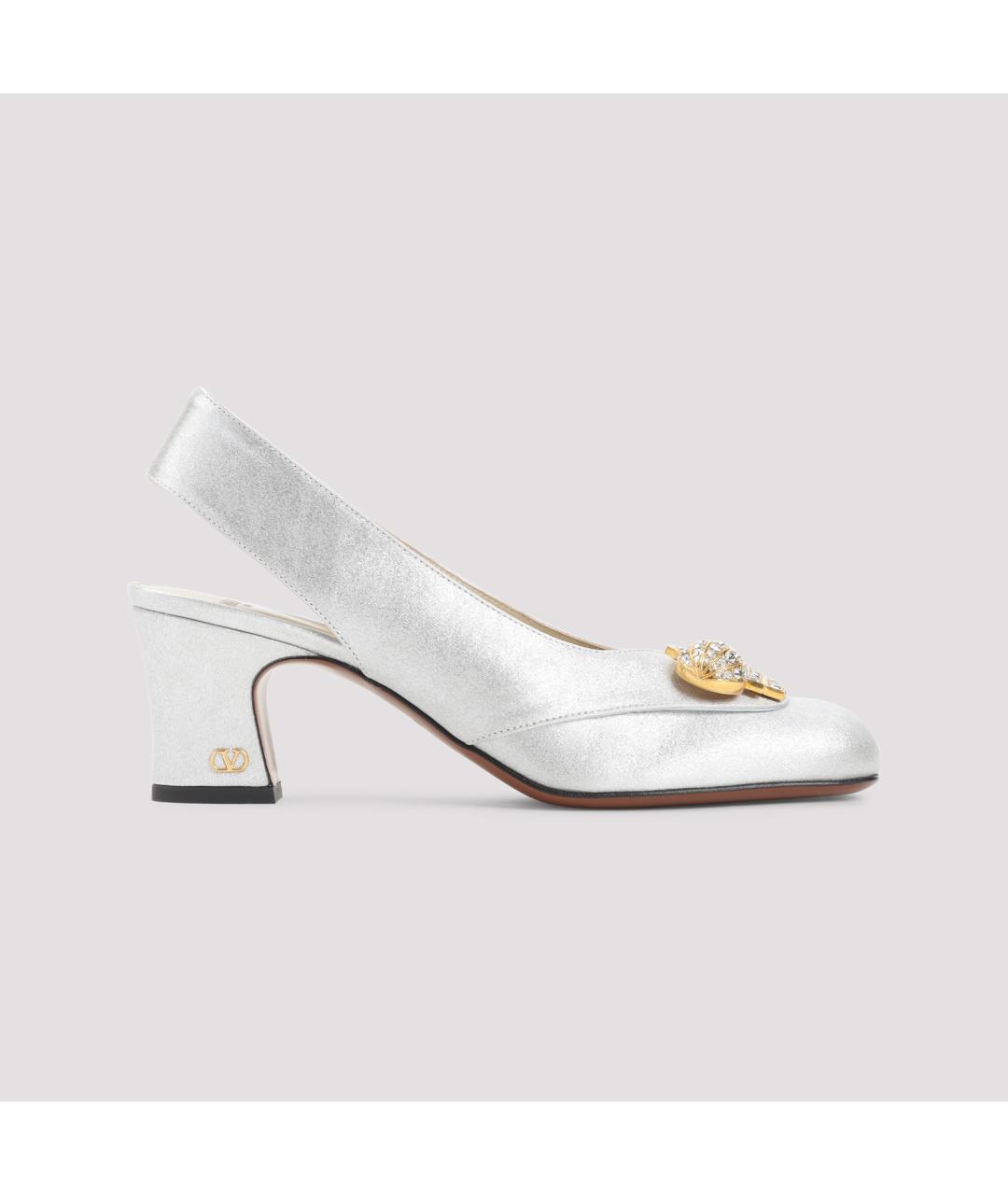 VALENTINO Серебряные кожаные туфли, фото 3