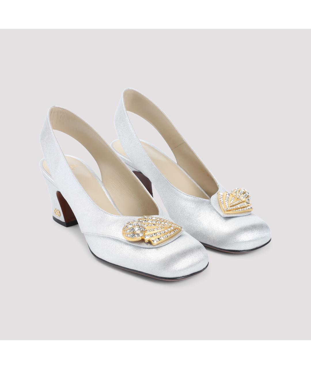 VALENTINO Серебряные кожаные туфли, фото 5