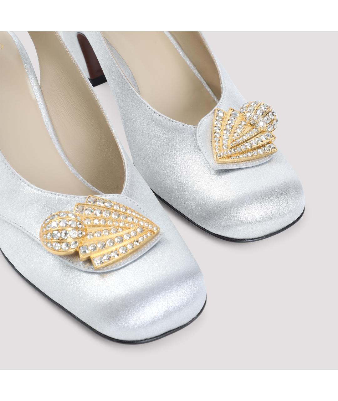 VALENTINO Серебряные кожаные туфли, фото 6