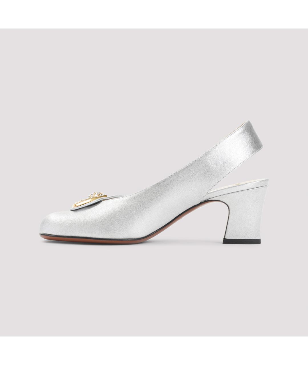 VALENTINO Серебряные кожаные туфли, фото 4