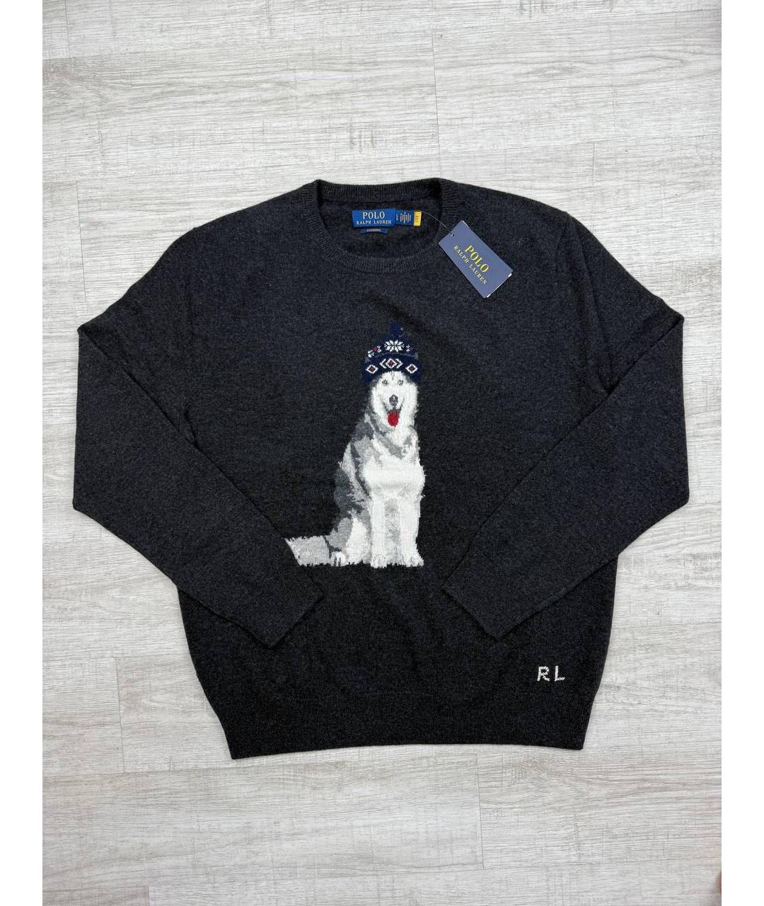 POLO RALPH LAUREN Антрацитовый кашемировый джемпер / свитер, фото 6