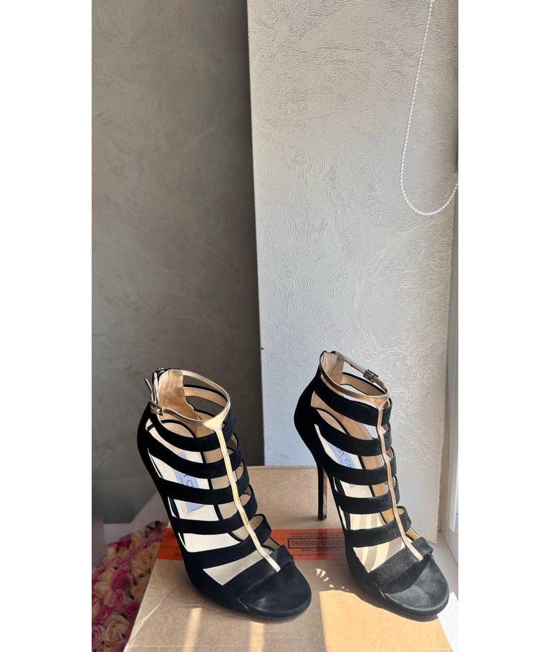 JIMMY CHOO Черные замшевые босоножки, фото 2