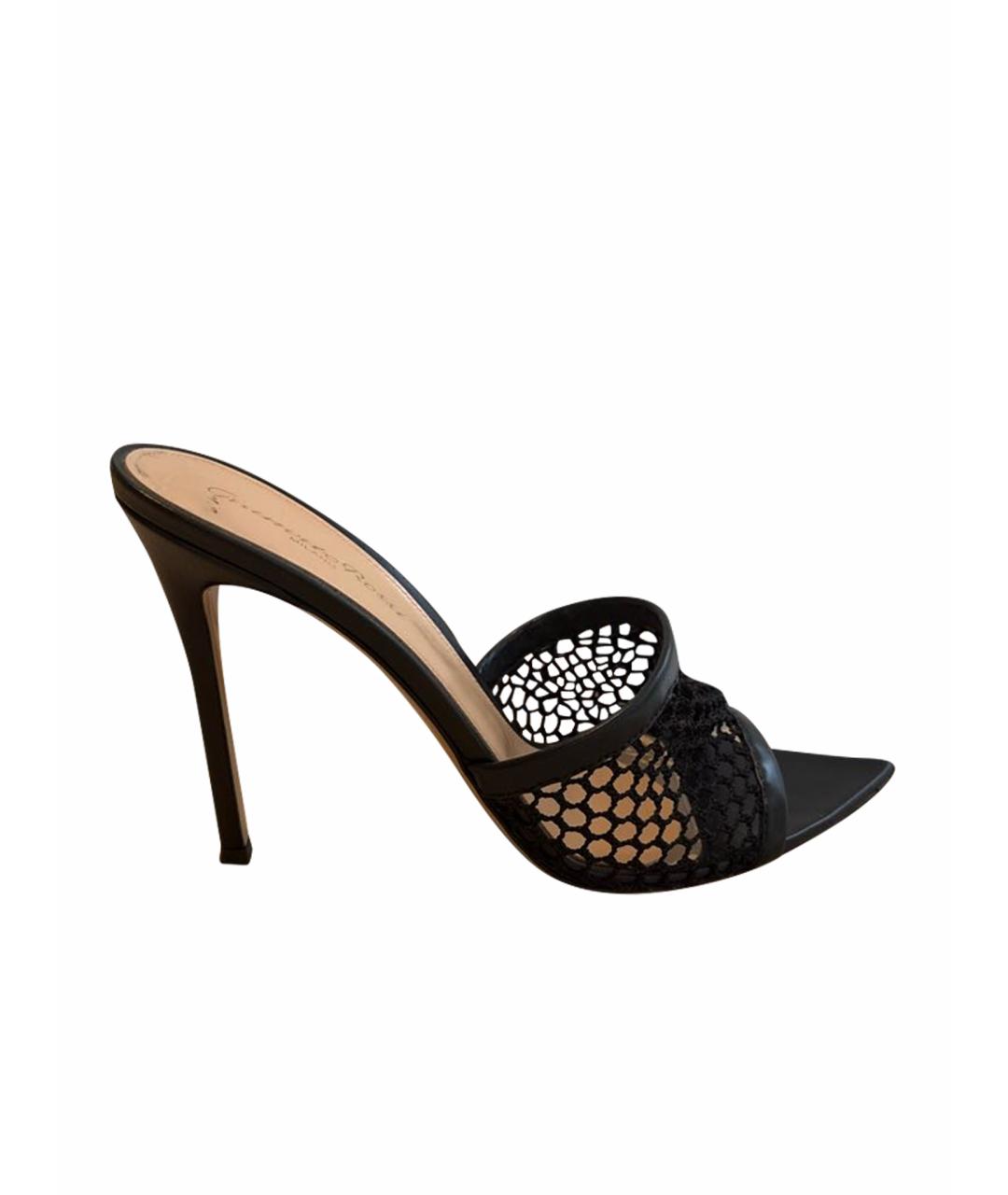 GIANVITO ROSSI Черные кожаные мюли, фото 1