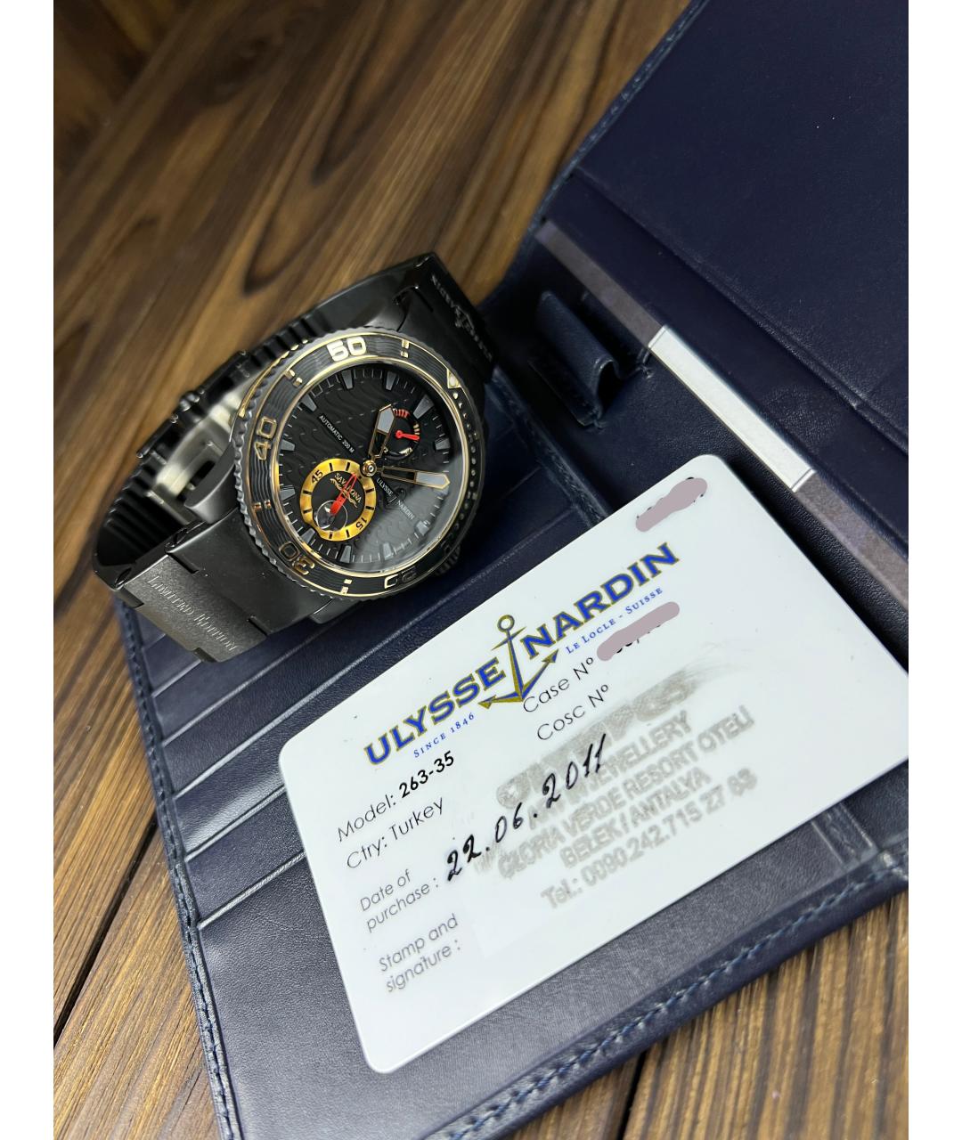 Ulysse Nardin Черные часы, фото 2